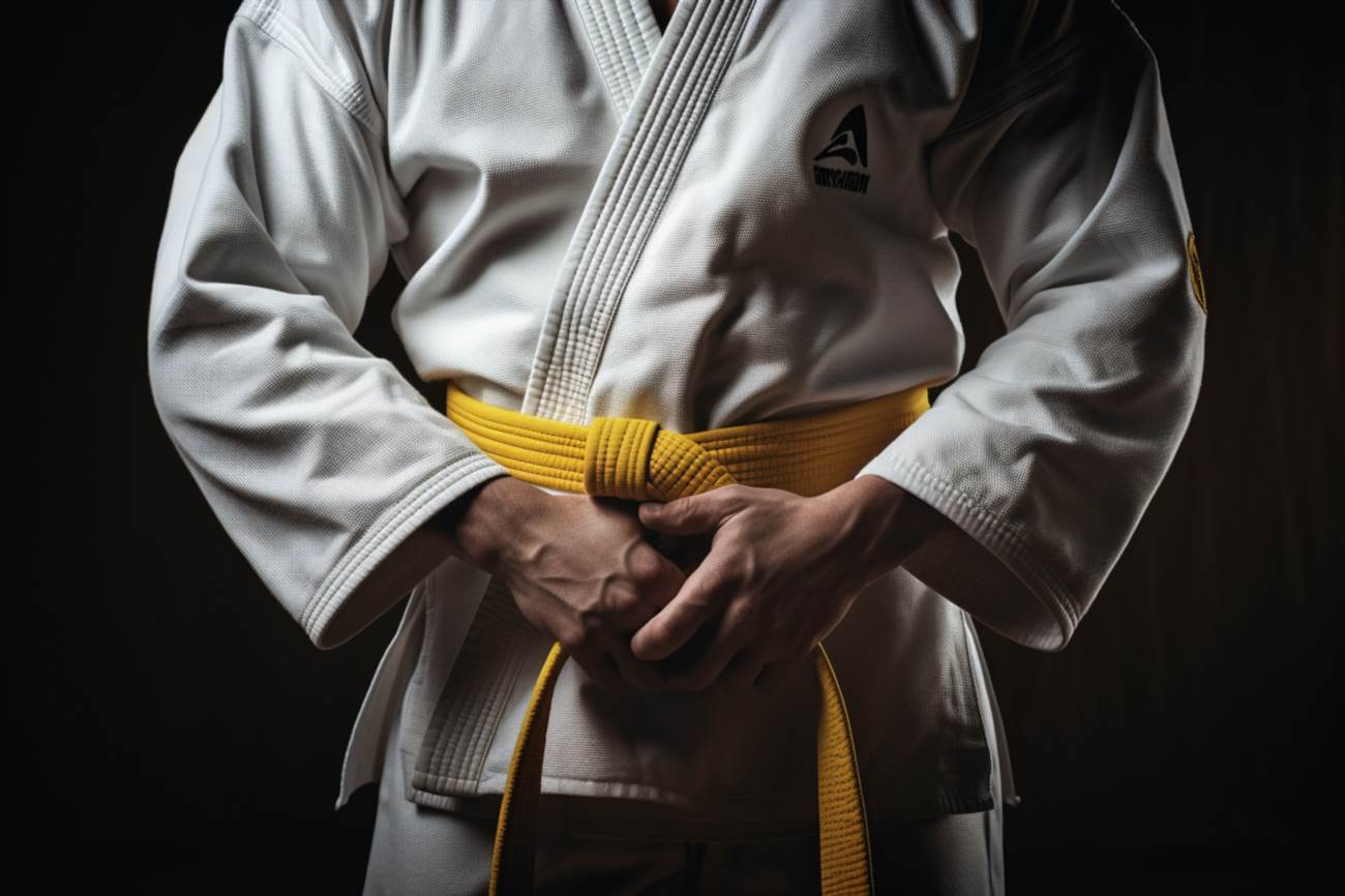 Pas judo biało-żółty